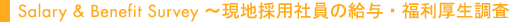 Salary Benefit Survey - 現地採用社員の給与・福利厚生調査
